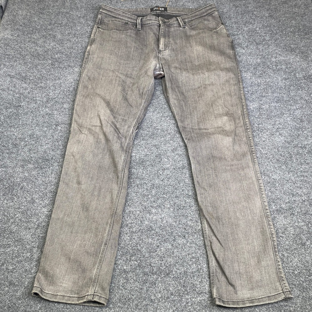 DU/ER Performance Denim Slim Jeans Grey MFLR2607 Mens 36x32 Repaired